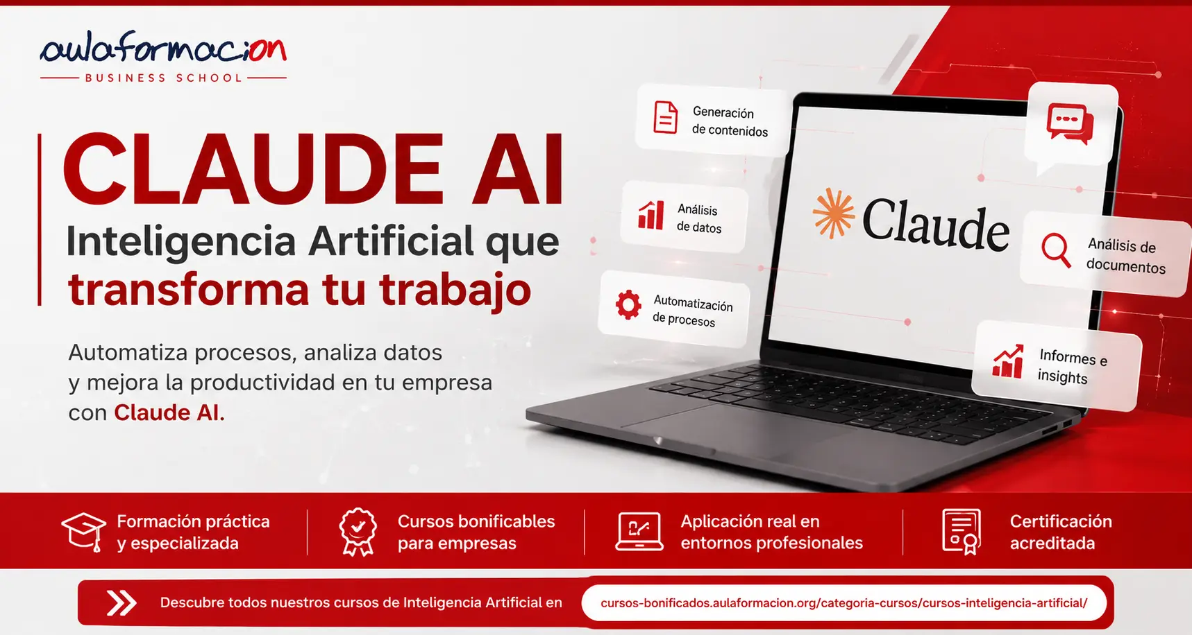 Claude AI: qué es, aplicaciones y cursos de IA para empresas | Aulaformacion