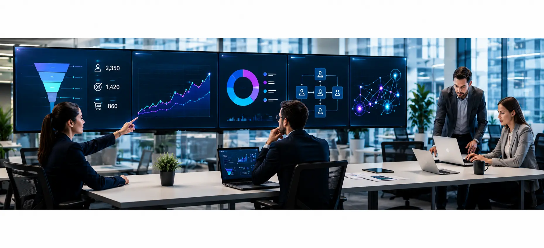 Profesionales de marketing y ventas aplicando Inteligencia Artificial en entornos empresariales
